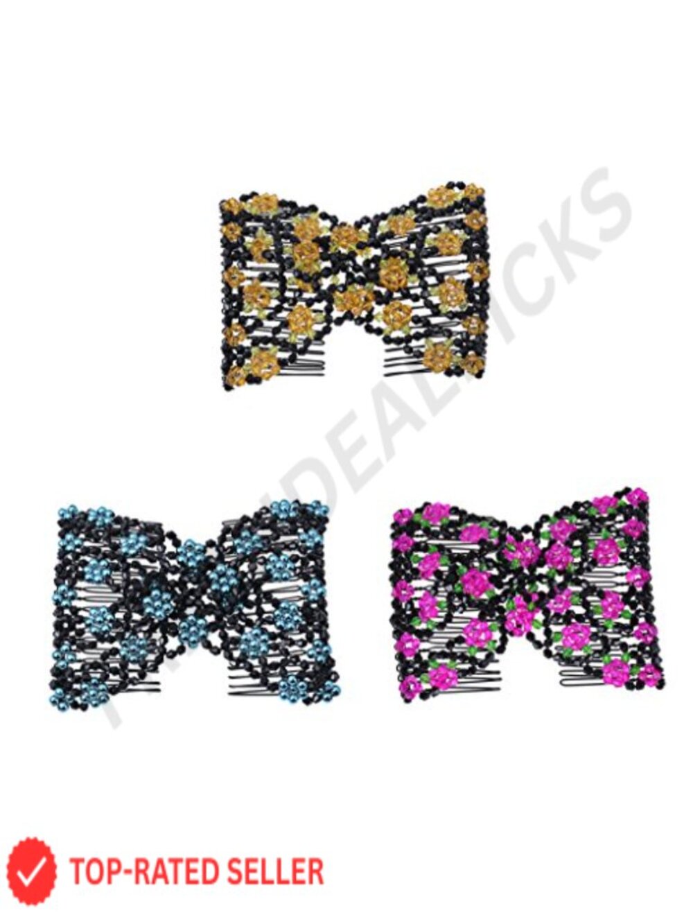 Easy Magic Beads Double Hair Comb Clip Stretchy Hair Combs Women Hair